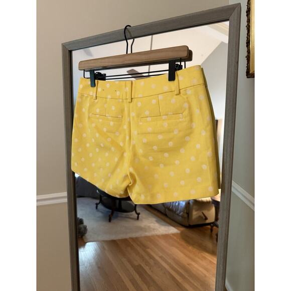 Ann Taylor Signature Size 0 Yellow & White Polka Dot Shorts - Picture 3 of 4
